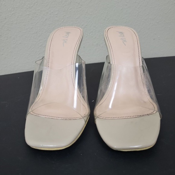 Nasty Gal Womens Off White Slip‎ On Square Toe High Stiletto Pump Heels Size 5 - Picture 2 of 6